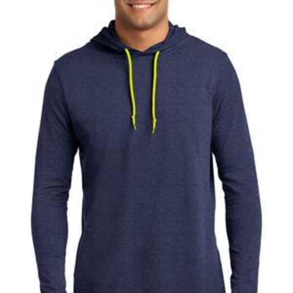 100% Combed Ring Spun Cotton Long Sleeve Hooded T Shirt Thumbnail