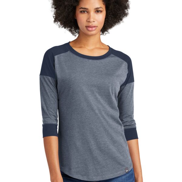 Sharks ® Ladies Heritage Blend 3/4 Sleeve Baseball Raglan Tee Thumbnail