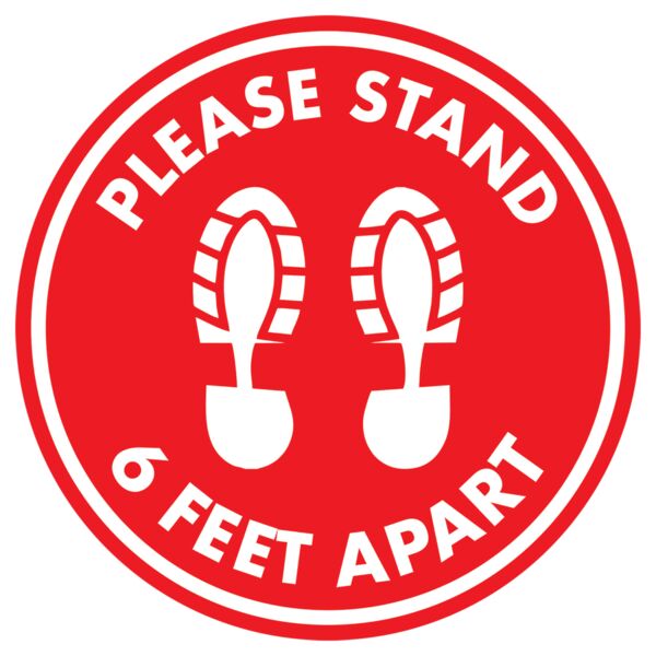 SIGNS - STAND 6' APART - 12" Round 6' Apart Floor Graphic Thumbnail