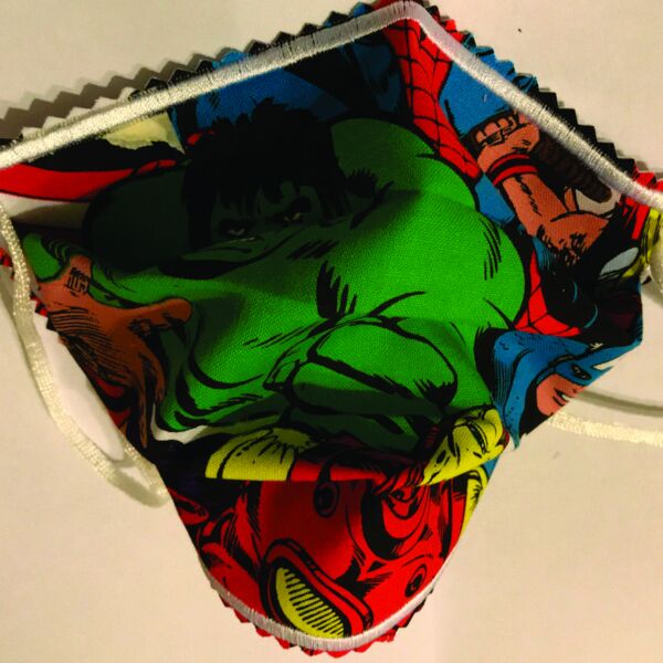 YOUTH FACE MASK - NON-MEDICAL HOMEMADE MASK -2-PLY CLOTH - WASHABLE- Marvel Comics Characters Thumbnail